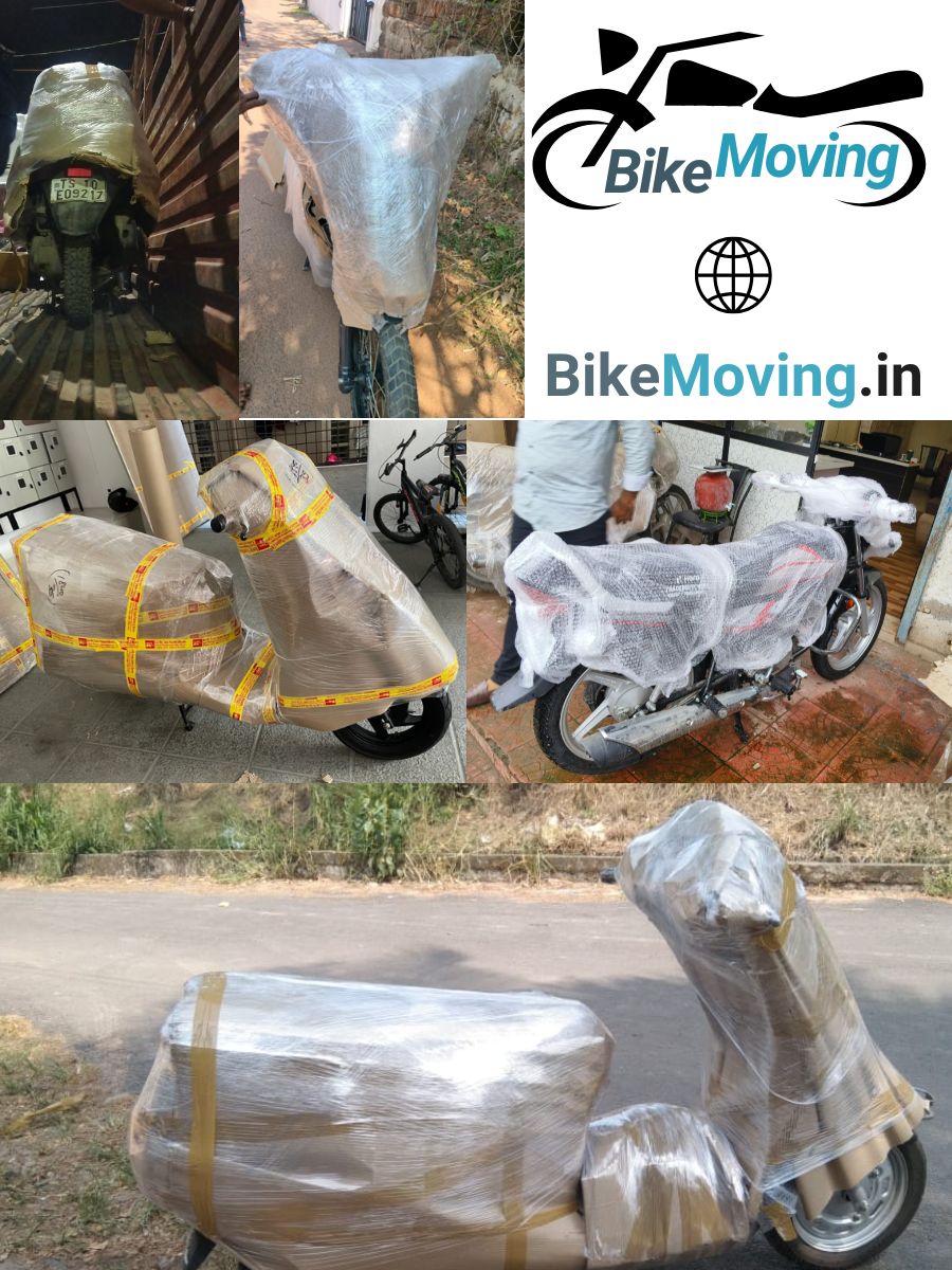 Packed bike ready for long-distance delivery